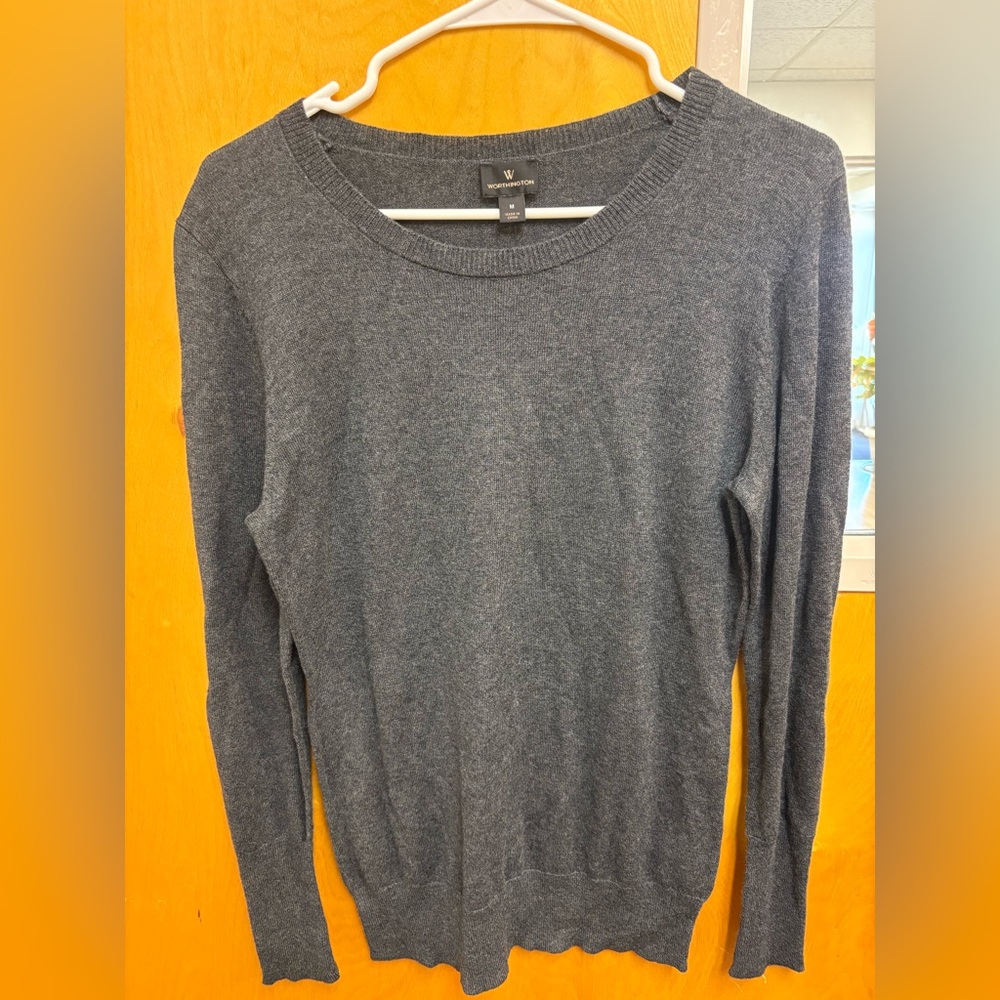 Worthington Men's Crewneck Sweater - Dark Charcoal